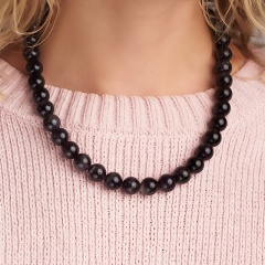 Бусы аметист Бразилия (сталь хир.) 12 мм 55 см (+7 см)