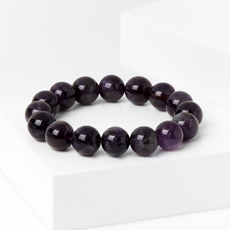 Браслет аметист Бразилия 12 мм 18 см