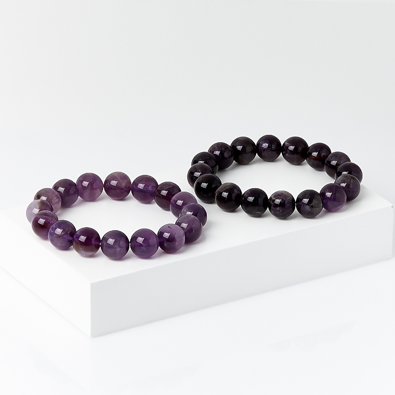 Браслет аметист Бразилия 12 мм 18 см