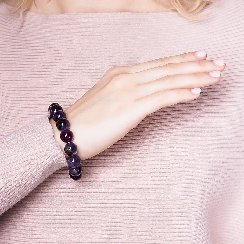 Браслет аметист Бразилия 12 мм 18 см