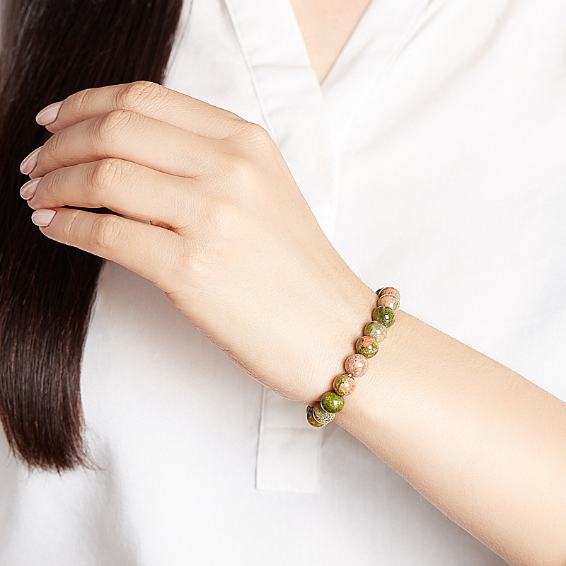 Браслет унакит ЮАР 8 мм 18 см