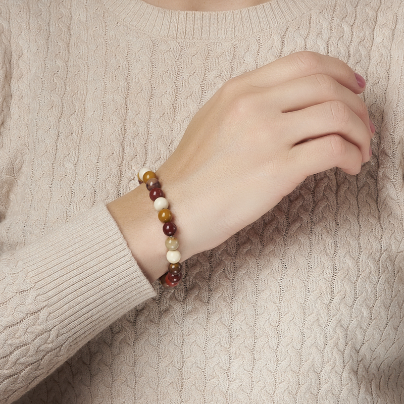 Браслет яшма мукаит Австралия 8 мм 18 см