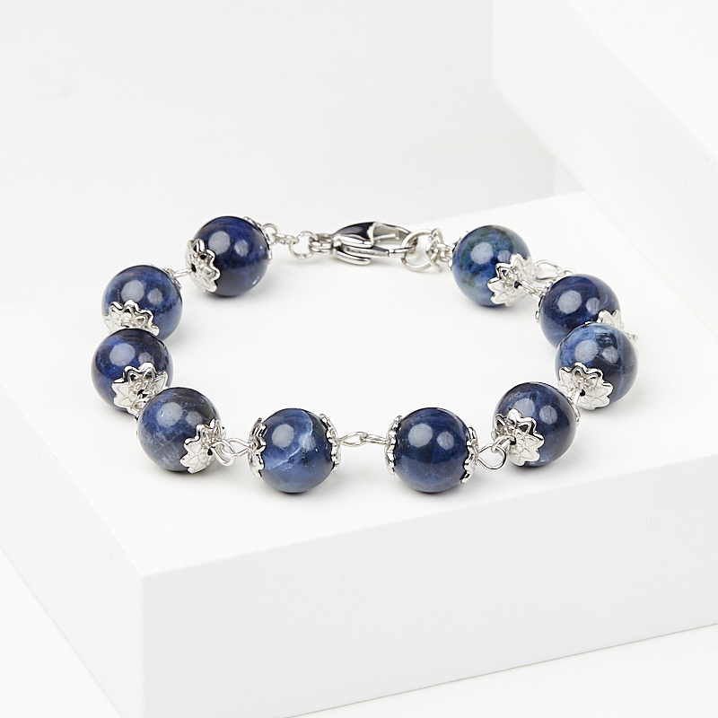 Браслет содалит Бразилия (сталь хир.) 10 мм 17 см (+3 см)