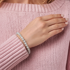 Браслет аквамарин Бразилия 6 мм 18 см