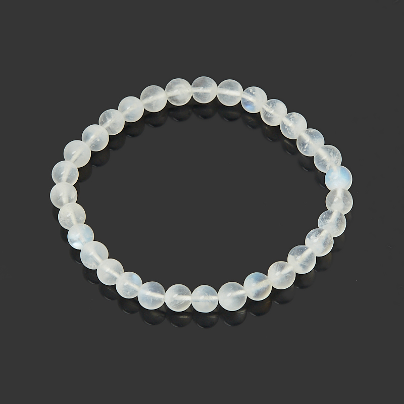 Браслет лунный камень (адуляр) Индия 6 мм 18 см