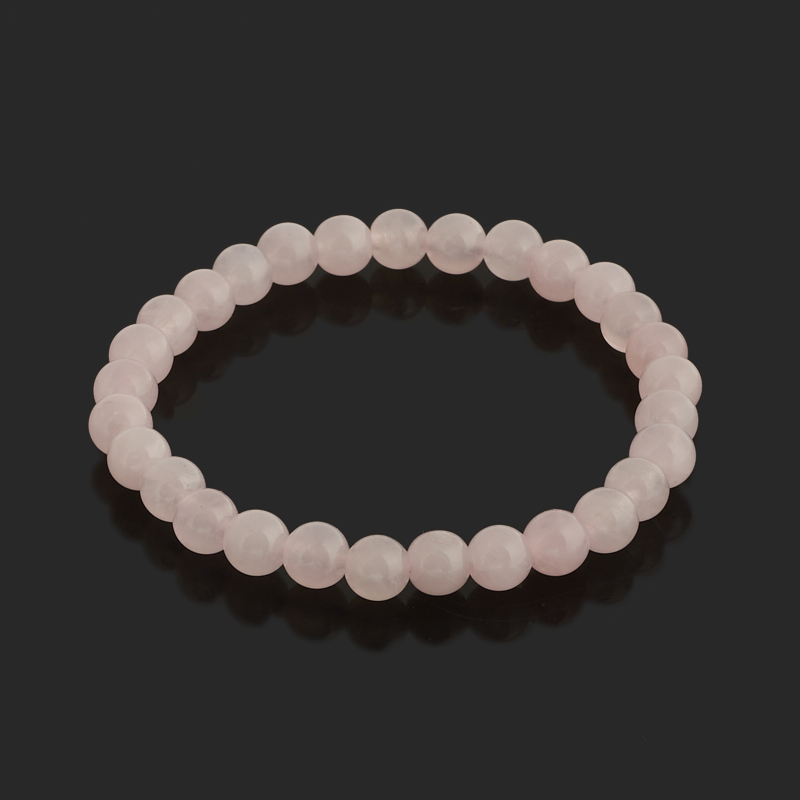 Браслет розовый кварц Бразилия 6 мм 18 см