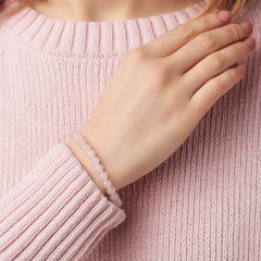 Браслет розовый кварц Бразилия 6 мм 18 см