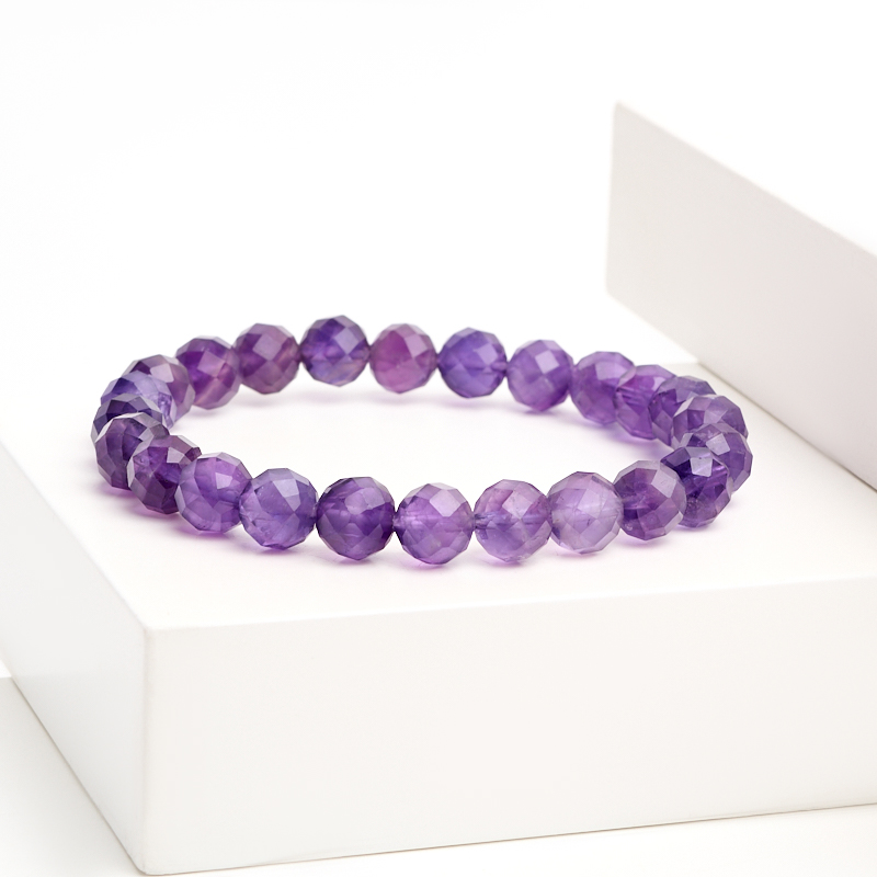 Браслет аметист Бразилия огранка 8 мм 18 см