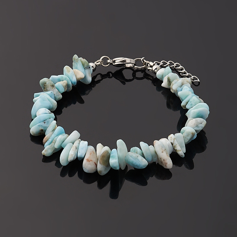 Браслет ларимар Доминиканская Республика (сталь хир.) 17 см (+3 см)