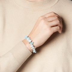 Браслет ларимар Доминиканская Республика (сталь хир.) 18 см (+3 см)