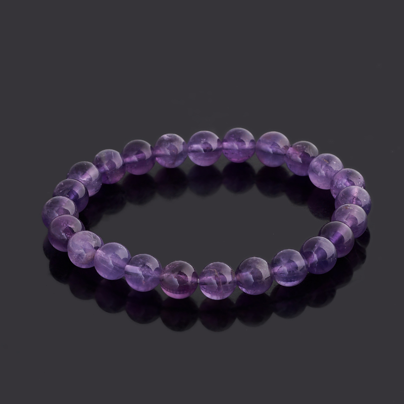 Браслет аметист Бразилия 8 мм 18 см