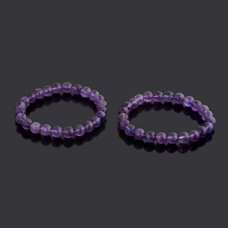 Браслет аметист Бразилия 8 мм 18 см