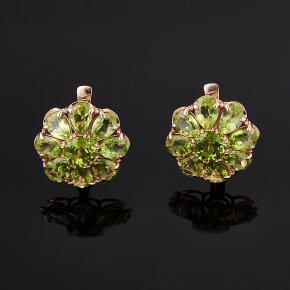 Серьги из серебра с хризолитом