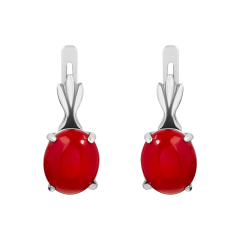 Серьги из серебра с кораллом
