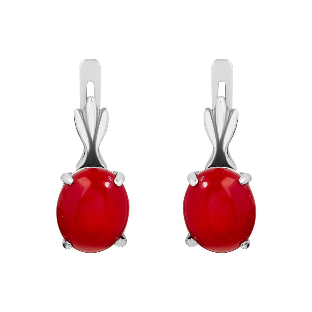 Серьги из серебра с кораллом