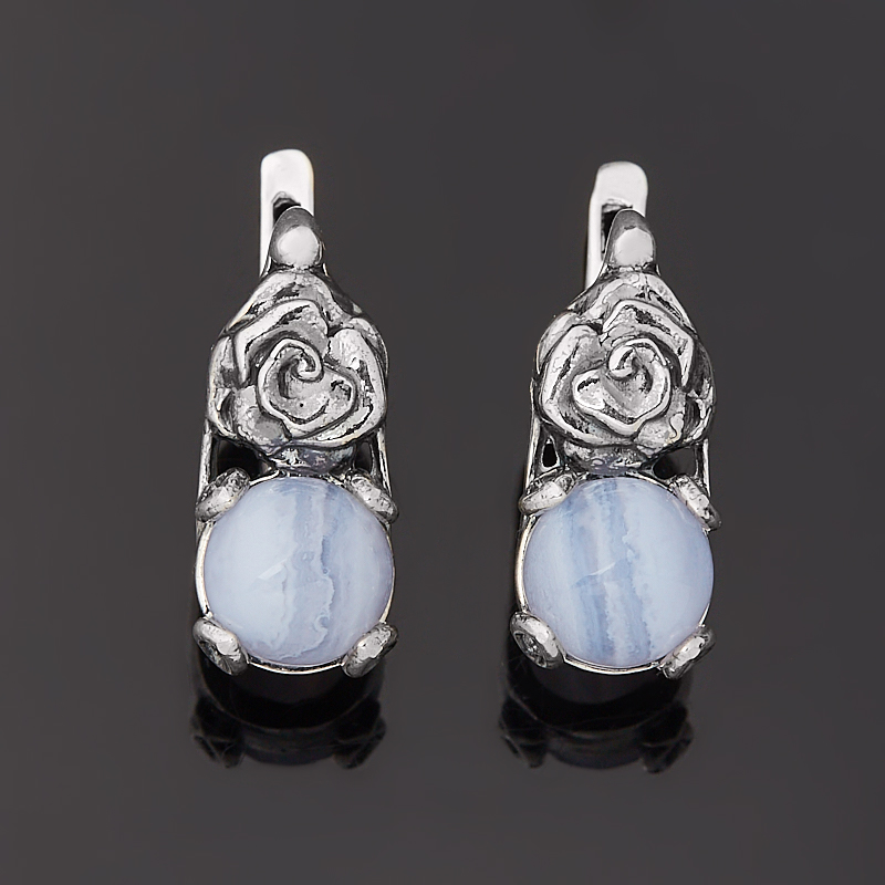 Серьги из серебра с агатом