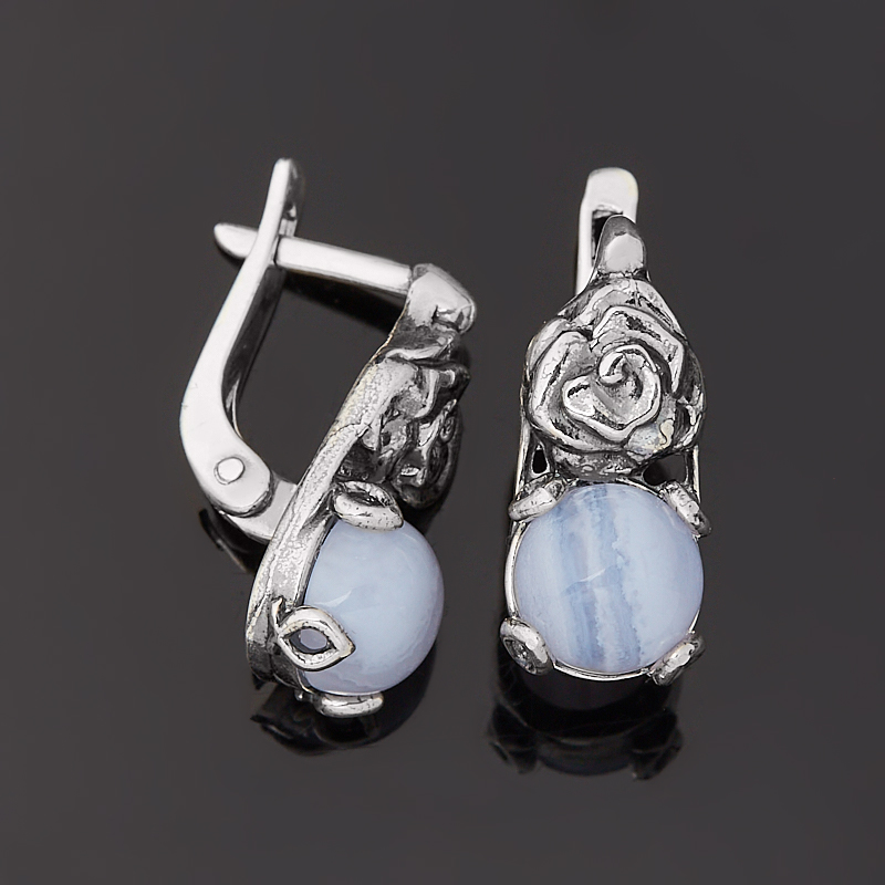 Серьги из серебра с агатом