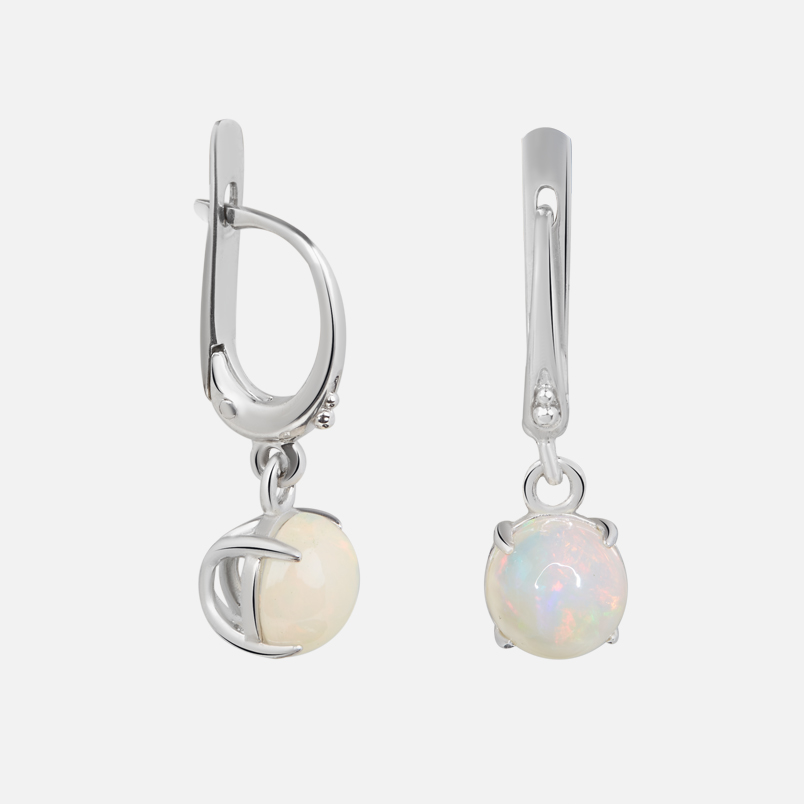 Серьги из серебра с опалом