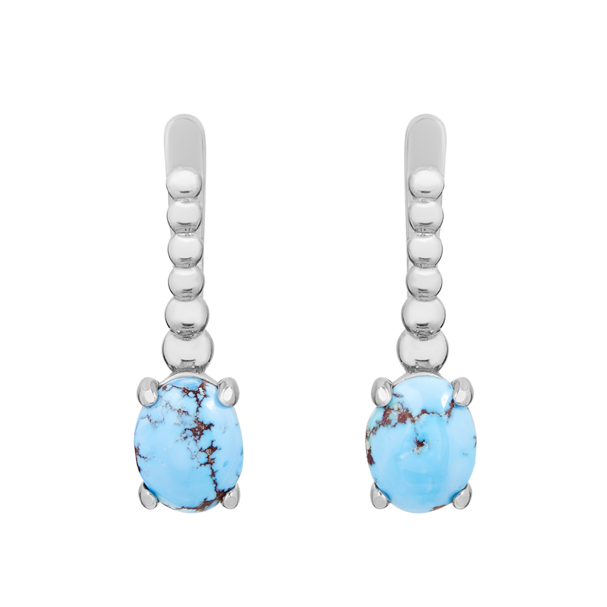 Серьги из серебра с бирюзой