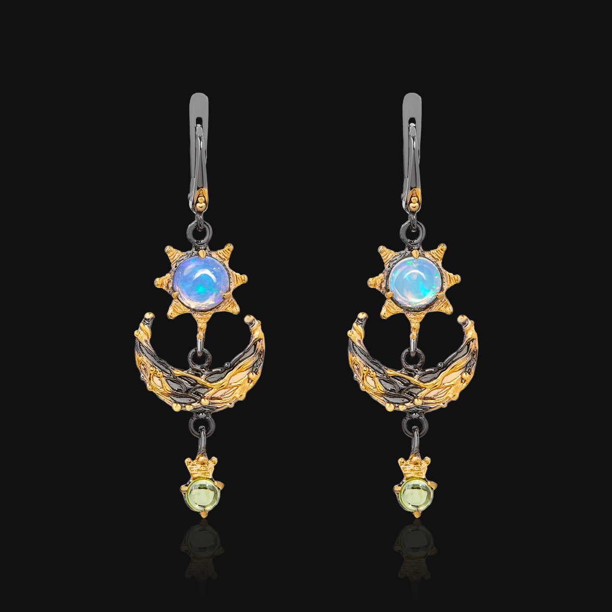 Серьги из серебра с опалом