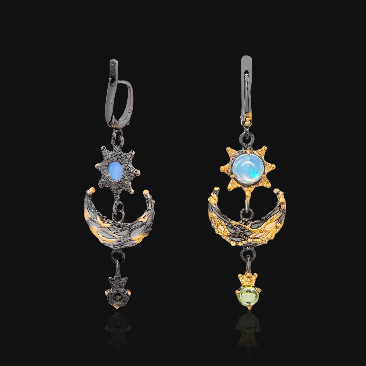 Серьги из серебра с опалом
