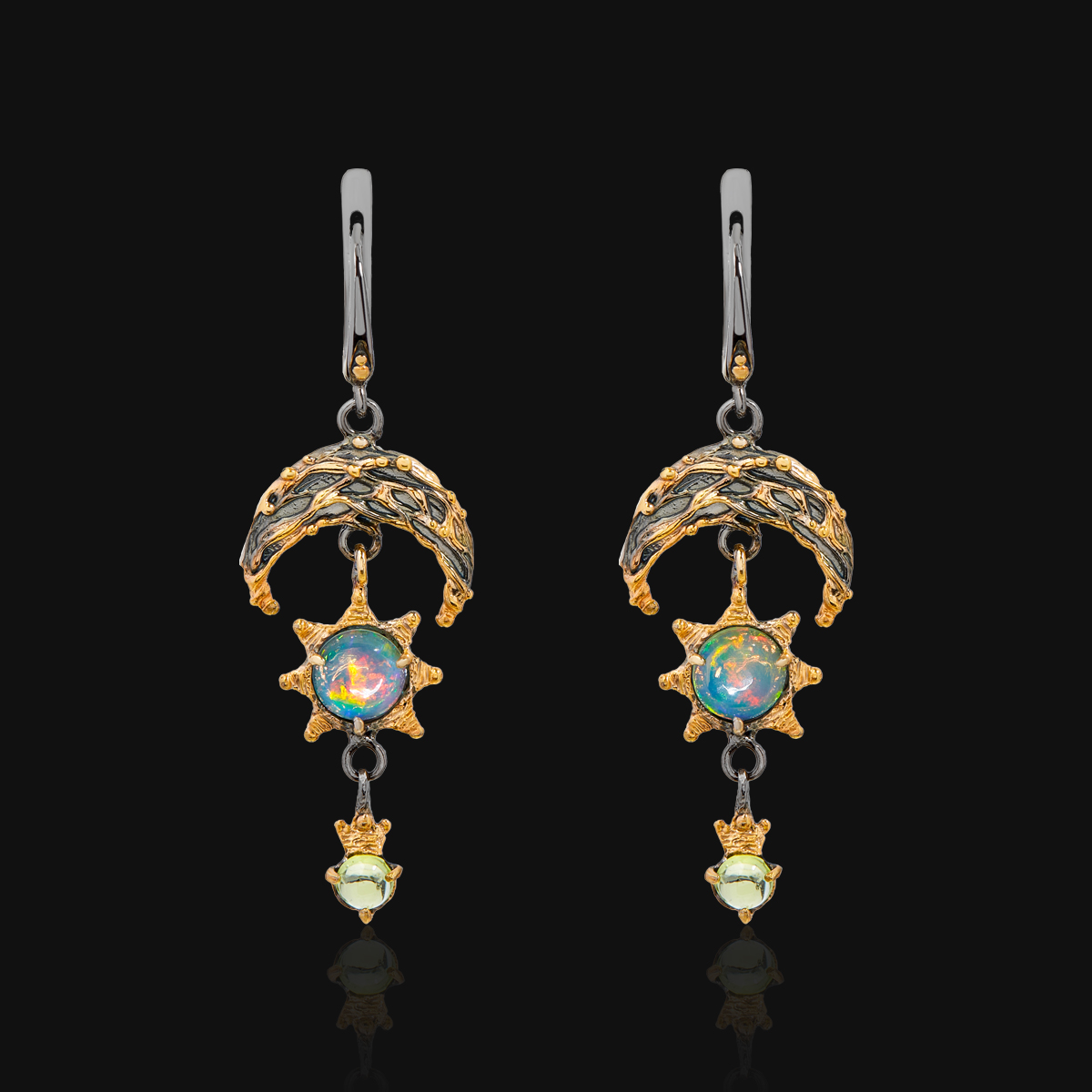 Серьги из серебра с опалом