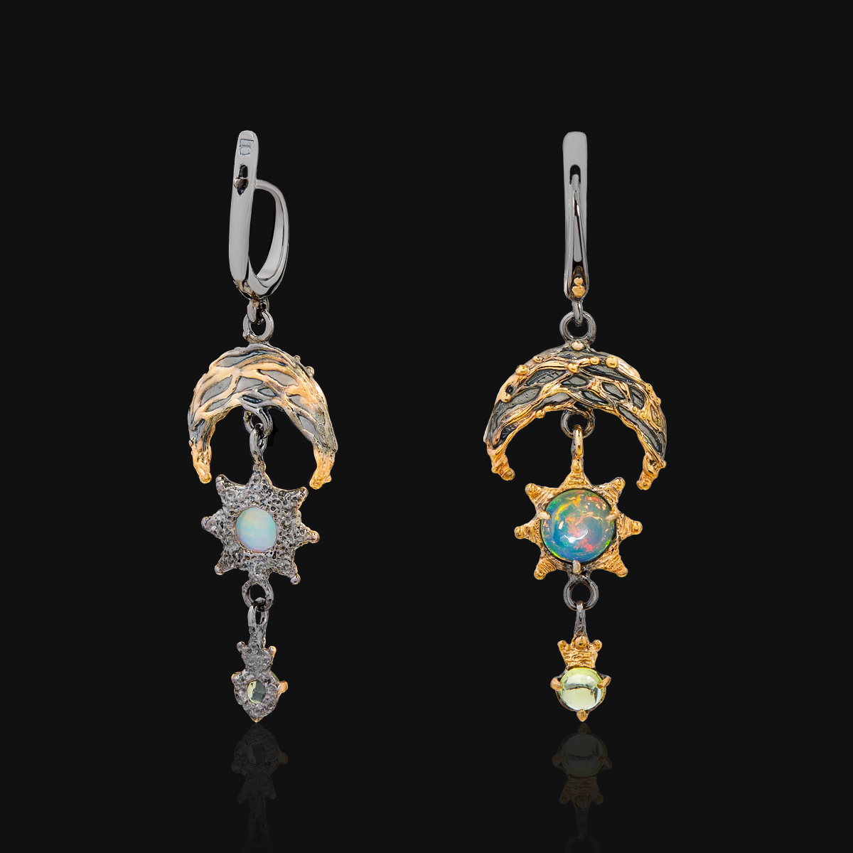 Серьги из серебра с опалом