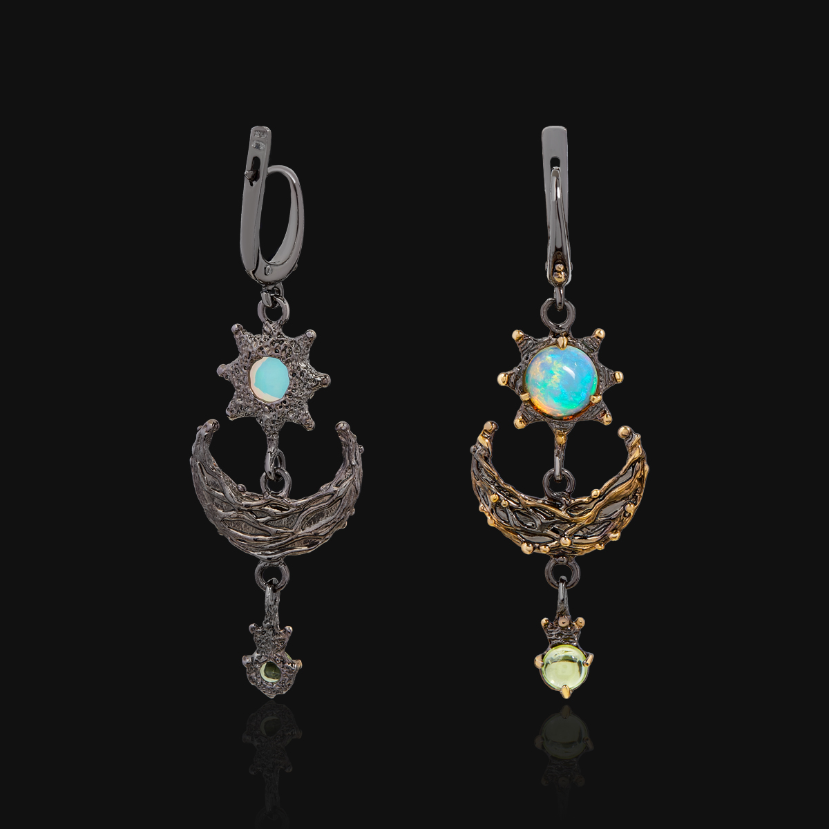 Серьги из серебра с опалом