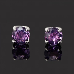Серьги из серебра с аметистом