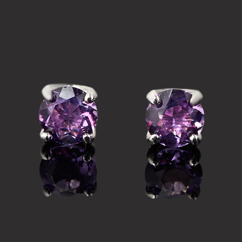 Серьги из серебра с аметистом