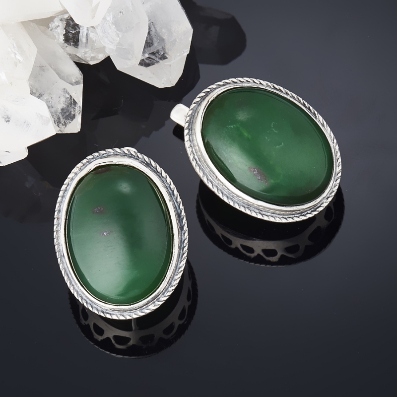 

Серьги нефрит (серебро 925 пр.)