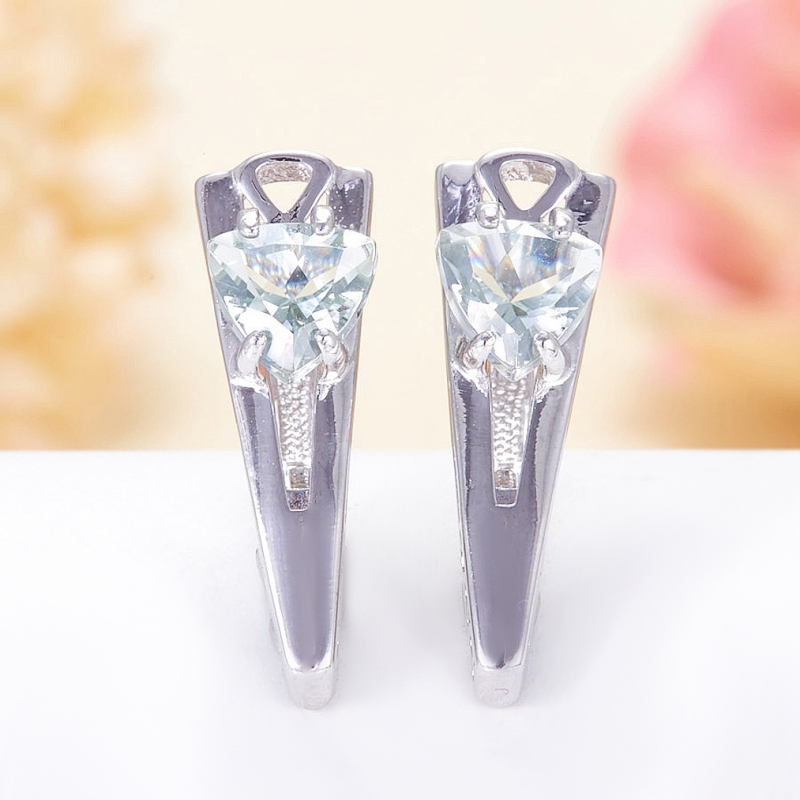 

Серьги празиолит огранка (серебро 925 пр.)