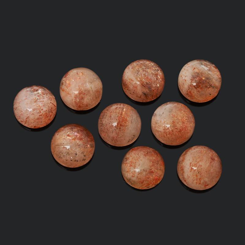 Кабошон солнечный камень Индия (1 шт) 8 мм