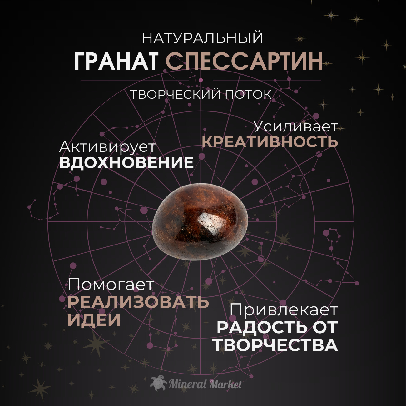 Серьги гранат спессартин Нигерия (биж. сплав, сталь хир., стекло)