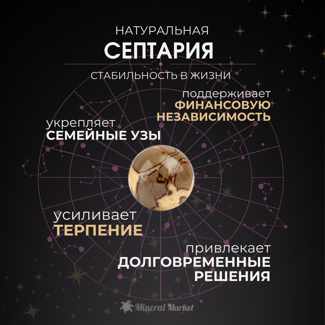 Образец септария Россия (на подставке) L (12-16 см)